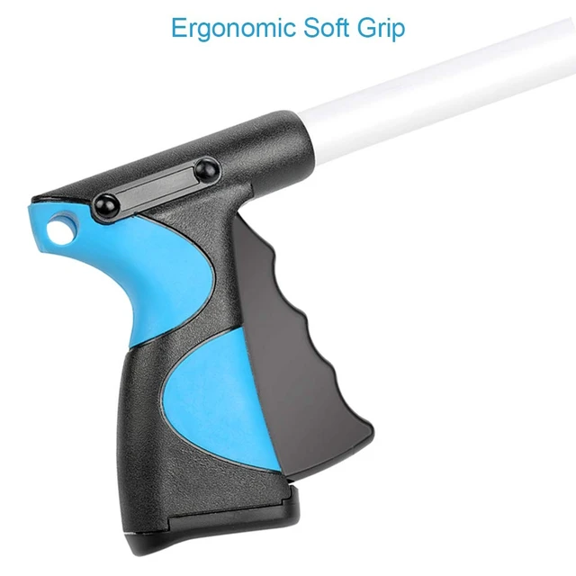 Alt view image 2 of 7 - 32" Foldable Grabber Reacher Tool, Trash Claw Pick Up Stick, Litter Picker, Arm Extension, Blue