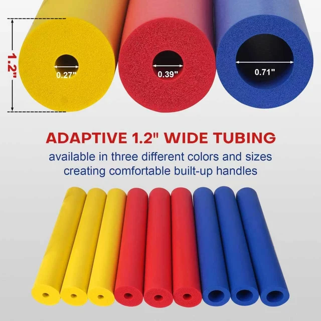 Alt view image 6 of 6 - 6 Pack Foam Grip Tubing, Adaptive Extended Thickened Built-Up Grip Aid for Utensils Tools Pens Elderly Disabled Arthritic Handicapped