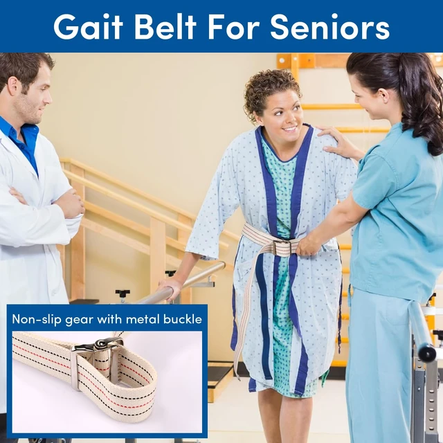 Alt view image 3 of 7 - Transfer and Gait Belt with Metal Buckle - 60 Inch, Standing and Walking Assist Aid for Seniors, Elderly Patients, Caregiver, Nurse, Therapist
