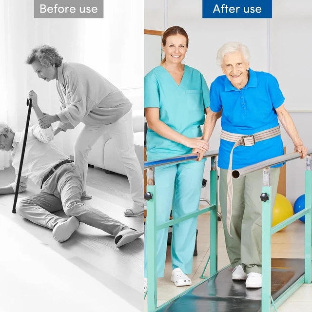 Alt view image 6 of 7 - Transfer and Gait Belt with Metal Buckle - 60 Inch, Standing and Walking Assist Aid for Seniors, Elderly Patients, Caregiver, Nurse, Therapist