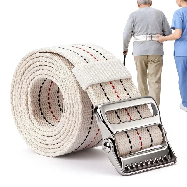 Alt view image 5 of 7 - Transfer and Gait Belt with Metal Buckle - 60 Inch, Standing and Walking Assist Aid for Seniors, Elderly Patients, Caregiver, Nurse, Therapist