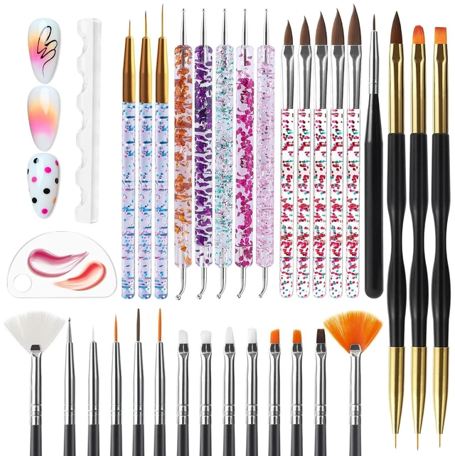 Main image of Artdone 32pcs Nail Art Brush Set with Dotting Tools for Gel Polish