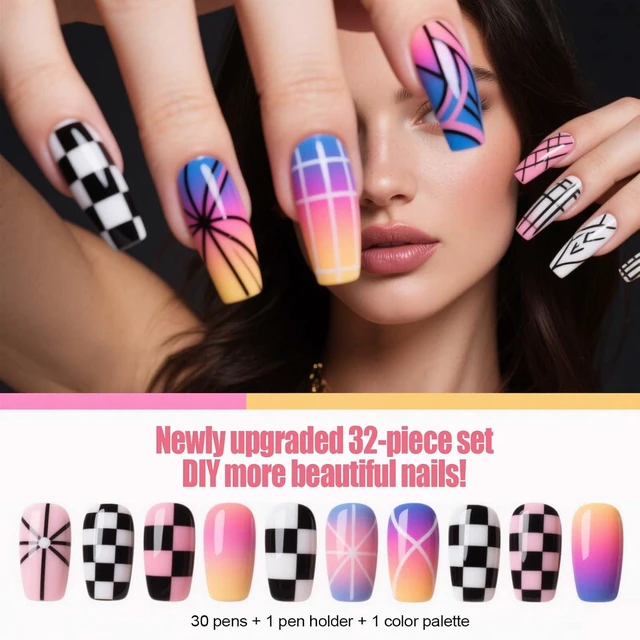 Alt view image 3 of 7 - Artdone 32pcs Nail Art Brush Set with Dotting Tools for Gel Polish