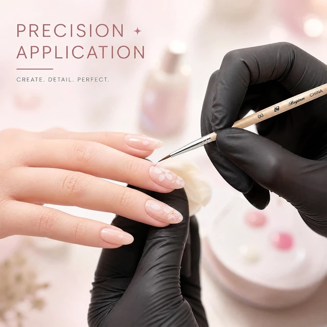 Alt view image 6 of 6 - Nail Art Liner Brushes 3 Pcs Fine Nail Liner Brush with Wooden Handle for Nail DIY
