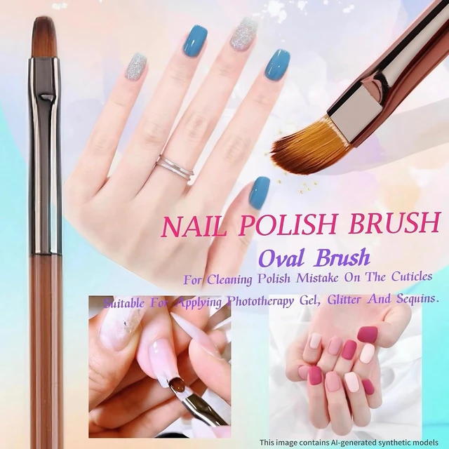 Alt view image 5 of 7 - 8Pcs Nail Art Brushes Set, 5 Art Liners & 3 Multi Shape Gel Builder Brushes