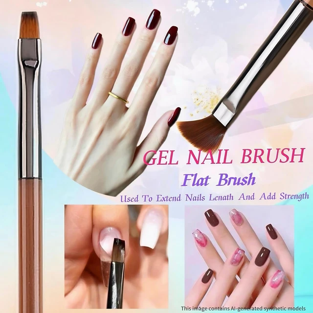 Alt view image 3 of 7 - 8Pcs Nail Art Brushes Set, 5 Art Liners & 3 Multi Shape Gel Builder Brushes