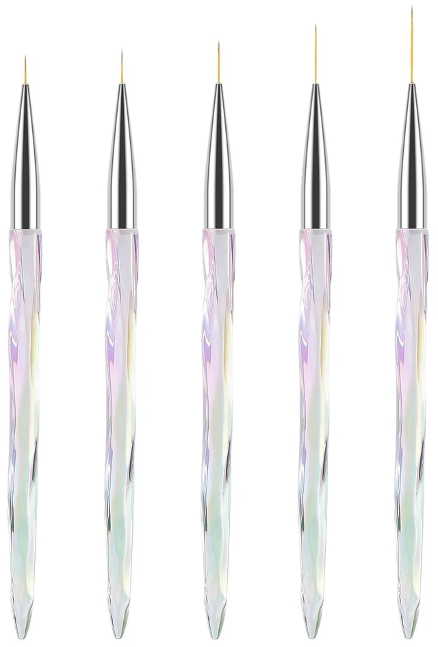 Main image of TEOYALL 5Pcs Nail Art Liner Brushes, Fine Line Precision for Gel Polish