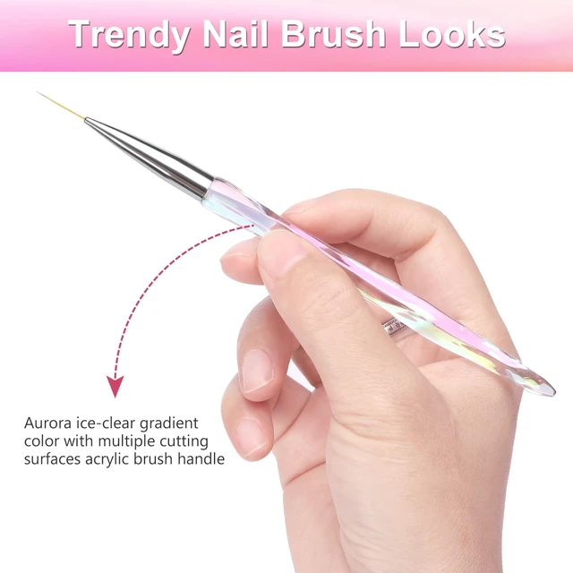 Alt view image 7 of 7 - TEOYALL 5Pcs Nail Art Liner Brushes, Fine Line Precision for Gel Polish