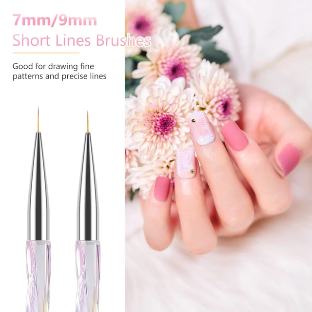 Alt view image 3 of 7 - TEOYALL 5Pcs Nail Art Liner Brushes, Fine Line Precision for Gel Polish