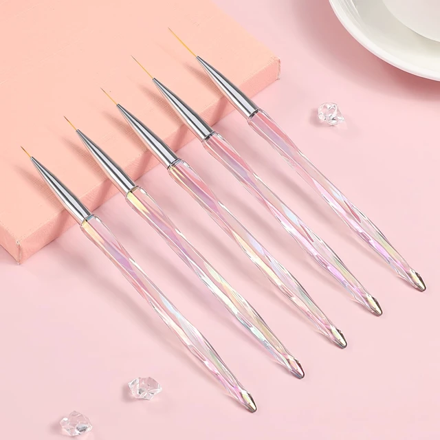 Alt view image 6 of 7 - TEOYALL 5Pcs Nail Art Liner Brushes, Fine Line Precision for Gel Polish