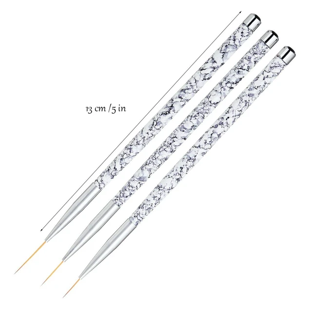 Alt view image 7 of 7 - Tbestmax Professional Nail Art Liner Brush UV Gel Painting Acrylic Nail Brushes Striping Brushes for Short Strokes Details Blending Elongated Lines 3 pcs
