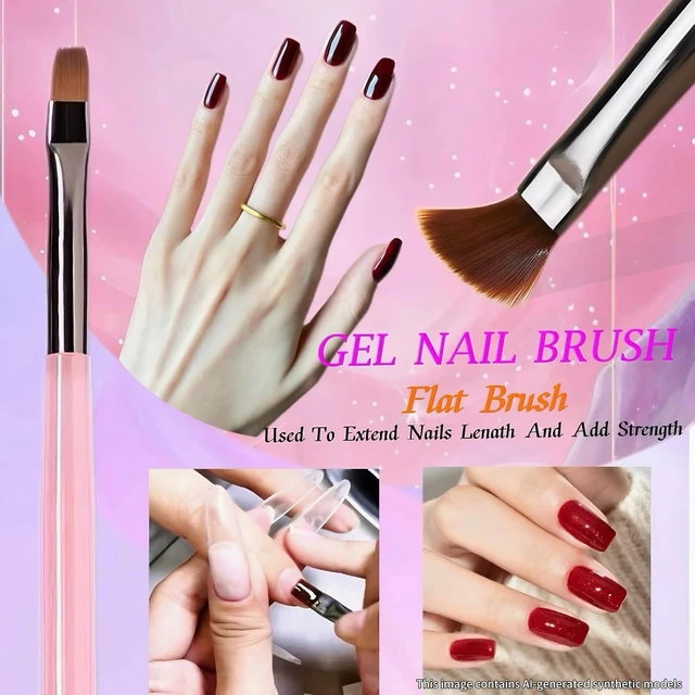 Alt view image 4 of 7 - 8Pcs Nail Art Brushes Set, 5 Art Liners & 3 Multi-Shape Gel Builder Brushes