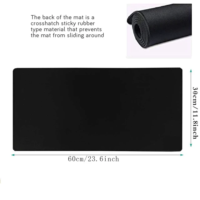 Alt view image 4 of 6 - Gaming Mouse Mat/Mouse Pad 23.6x11.8x0.12Inch | XXL Mouse pad | Table mat/Large Size | Improved Precision and Speed | Rubber Base for Stable Grip on Smooth Surfaces Non-Slip (60x30Black004)
