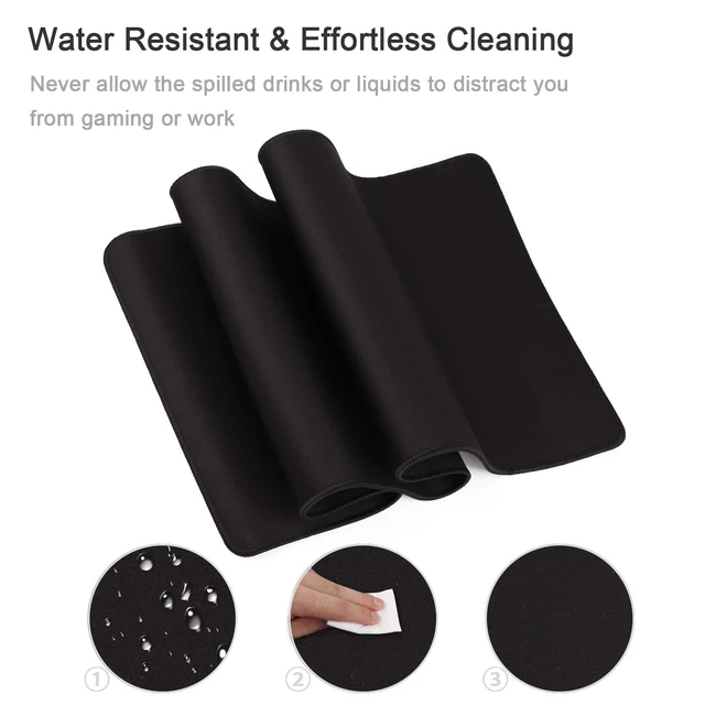 Alt view image 3 of 6 - Gaming Mouse Mat/Mouse Pad 23.6x11.8x0.12Inch | XXL Mouse pad | Table mat/Large Size | Improved Precision and Speed | Rubber Base for Stable Grip on Smooth Surfaces Non-Slip (60x30Black004)