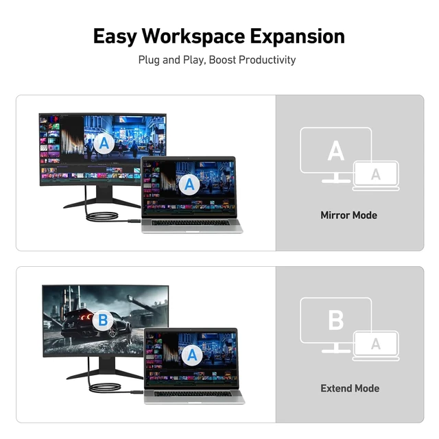 Alt view image 4 of 6 - BENFEI 4K DisplayPort to HDMI 6 Feet Cable