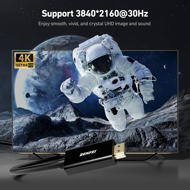 Alt view image 3 of 6 - BENFEI 4K DisplayPort to HDMI 6 Feet Cable