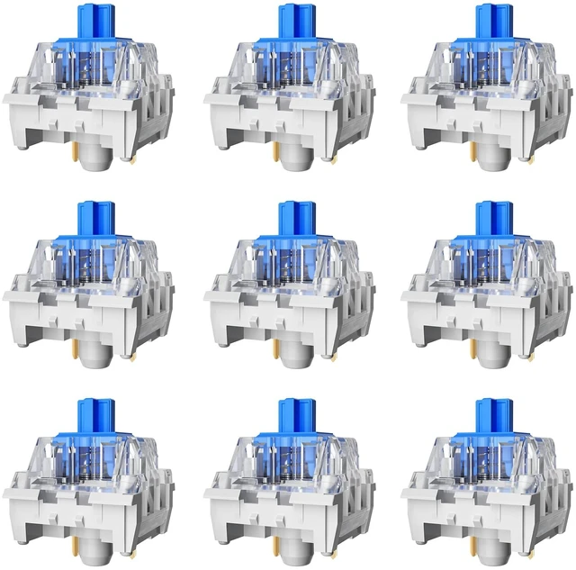 Main image of Zhouwang 10PCS Blue Switches,3 Pin Replacement Dustproof Mechanical Keyboards Switches, Suitable clicker for 3D Prints and Gaming Keyboards