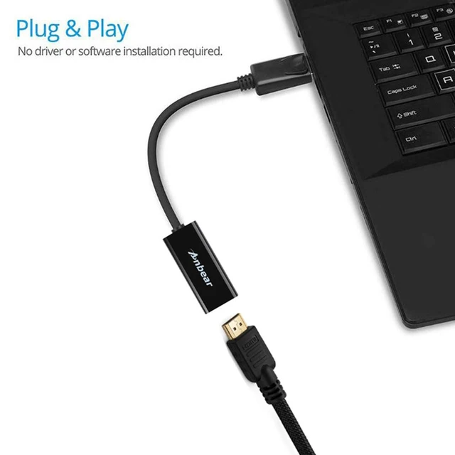Alt view image 4 of 6 - DisplayPort to HDMI, Display Port Adapter to HDMI for Desktops and Laptops Connect to HDMI Displays (1 Pack, DP)