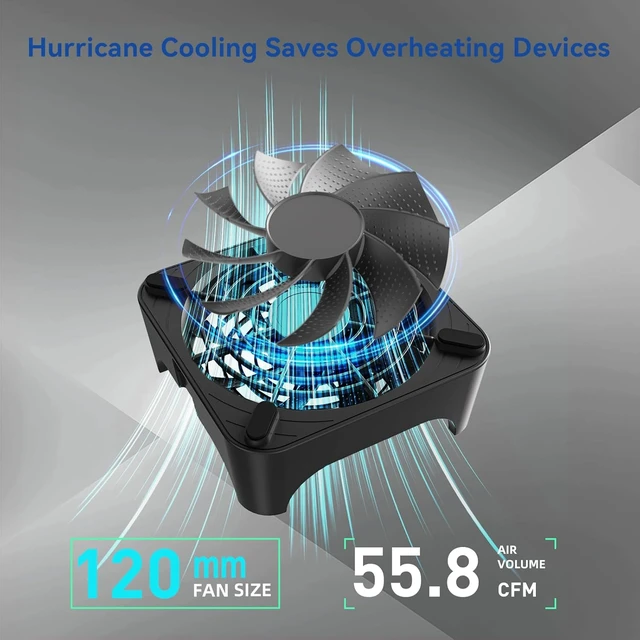 Alt view image 2 of 6 - X1 USB Cooling Fan, 18dB Ultra Quiet 120mm USB Computer Fan with Built-in Cable, Portable Fast Cooling Suitable for Router, Receiver, Amplifier, DVR, PlayStation, Xbox, Computer Cabinet More