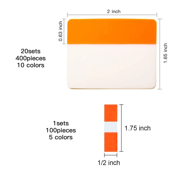 Alt view image 2 of 6 - 500 Pieces Tabs 2 Inch Sticky Index Tabs, Writable and Repositionable