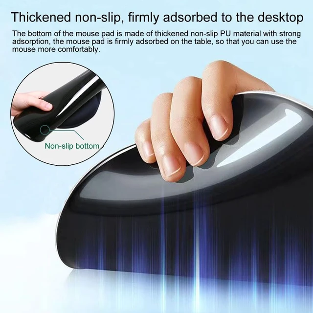 Alt view image 6 of 6 - 2 Pack Ergonomic Mouse Pad with Wrist Rest Support, Mousepad with Comfortable Gel Wrist Rest Support and Lycra Cloth,for Easy Typing Pain Relief Durable and Easy to Clean,Black