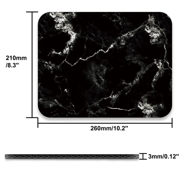 Alt view image 3 of 6 - Audimi Mouse Pad Medium Mouse Mat Anti-Slip Base for PC Office Working Gaming, Black Marble