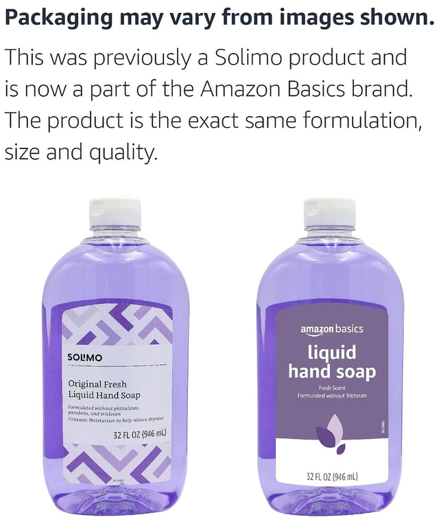Alt view image 5 of 7 - Amazon Basics Original Fresh Liquid Hand Soap, Moisturizing Formula, Phthalate & Paraben-Free, 32 Fl Oz (Pack of 2) (Previously Solimo)