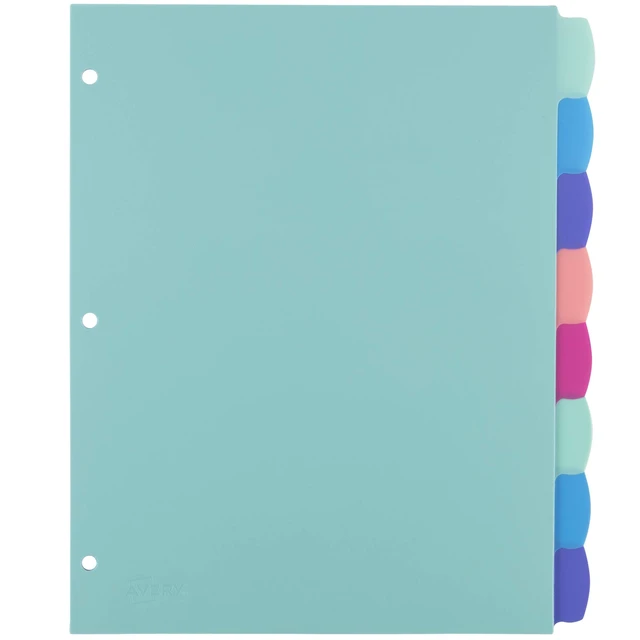 Alt view image 4 of 6 - Avery Big Tab Write & Erase Dividers, 8-Tab, Pastel, 1 Set