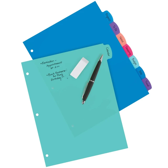 Alt view image 3 of 6 - Avery Big Tab Write & Erase Dividers, 8-Tab, Pastel, 1 Set