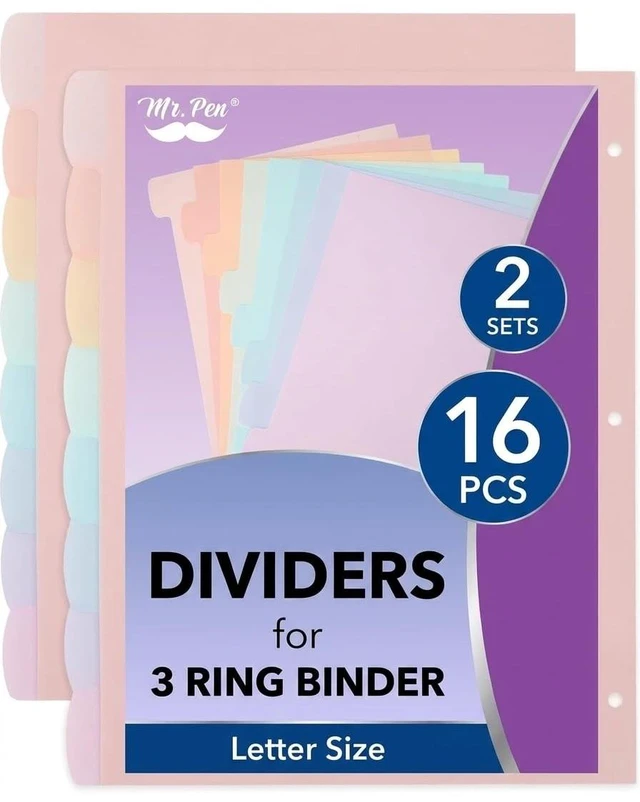 Main image of Mr. Pen- Large Write & Erase Tabs Dividers for 3 Ring Binder, 2 Sets