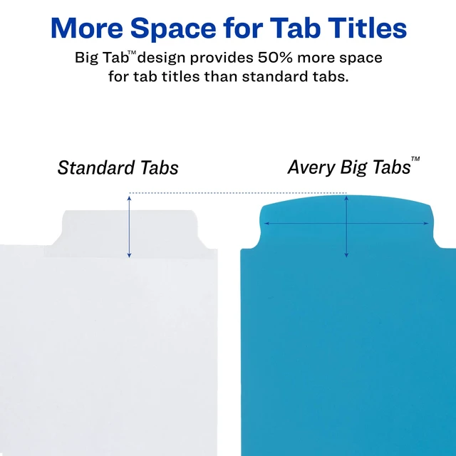 Alt view image 5 of 6 - Avery Big Tab Write & Erase Plastic Dividers, 5-Tab, Color, 1 Set
