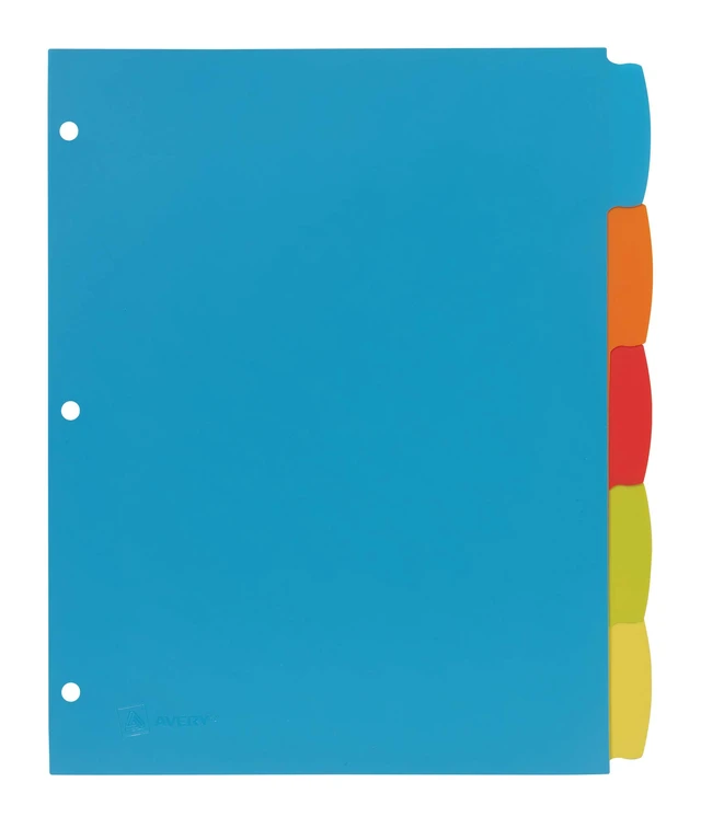 Alt view image 4 of 6 - Avery Big Tab Write & Erase Plastic Dividers, 5-Tab, Color, 1 Set