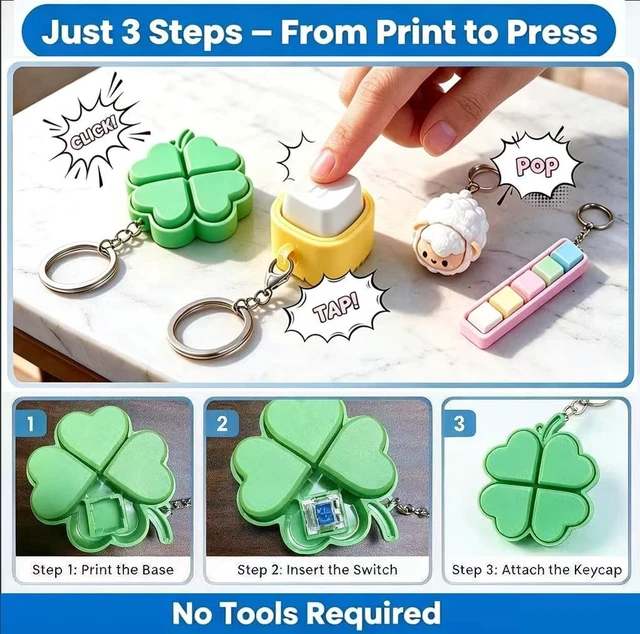 Alt view image 2 of 7 - 60Pcs Clickers for 3D Prints, Clicky Mechanical Keyboard Switches