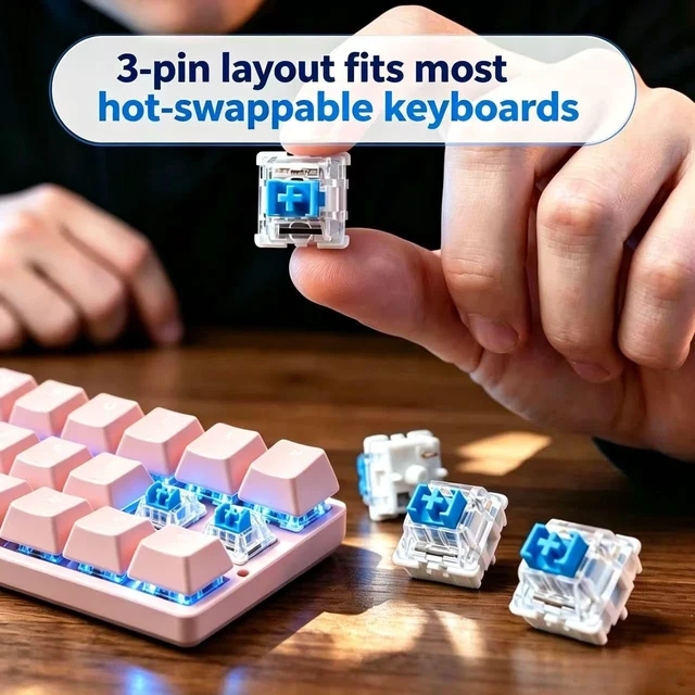 Alt view image 6 of 7 - 60Pcs Clickers for 3D Prints, Clicky Mechanical Keyboard Switches