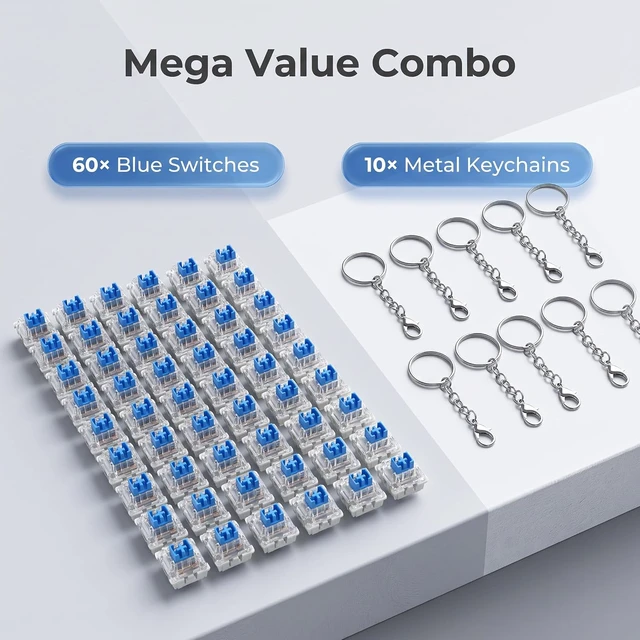 Alt view image 7 of 7 - 60Pcs Clickers for 3D Prints, Clicky Mechanical Keyboard Switches