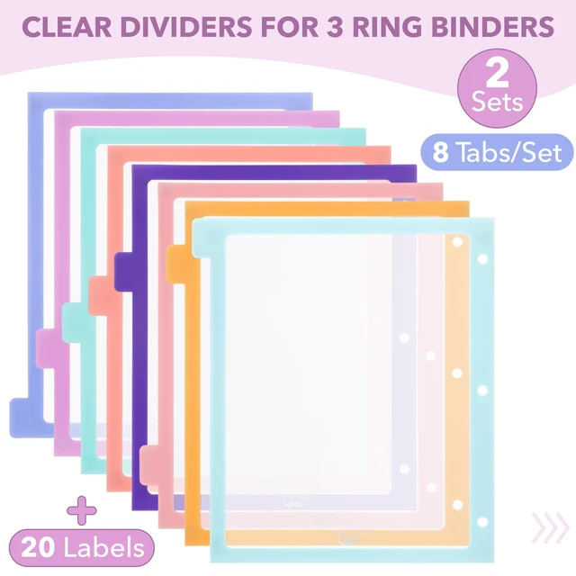 Alt view image 7 of 7 - Mr. Pen- Clear Binder Dividers with Tabs, 2 Sets, 8 Tabs per Set