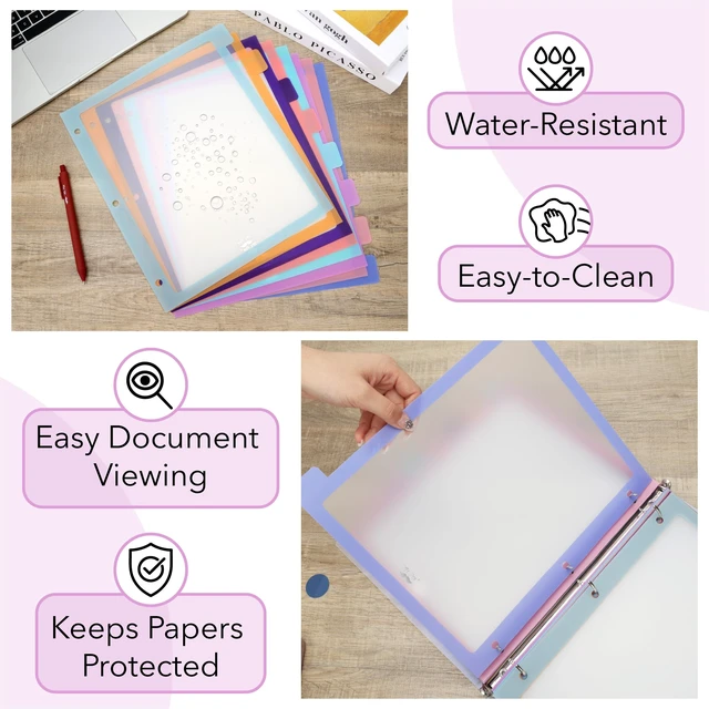 Alt view image 5 of 7 - Mr. Pen- Clear Binder Dividers with Tabs, 2 Sets, 8 Tabs per Set