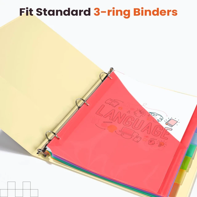 Alt view image 6 of 7 - Sooez 8 Count Dividers with Pockets, Binder Dividers with tabs