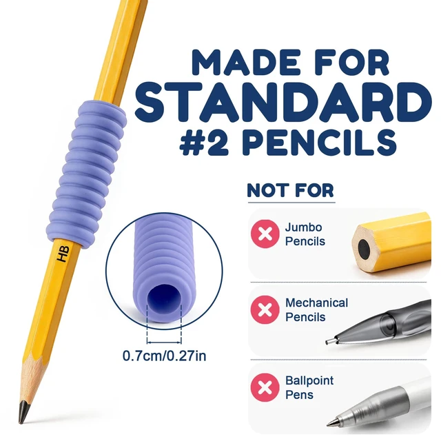 Alt view image 2 of 3 - Sensory Pencil Grips for Kids & Adults, 24 Pack Quiet Classroom Fidgets