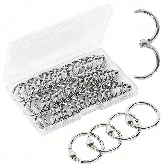 Main image of Small Binder Rings 1/2 inch 50 Pcs Mini Book Rings Small Key Ring Metal Loose Leaf Binder Ring for Index Cards (50PCS)