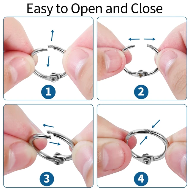 Alt view image 3 of 7 - Small Binder Rings 1/2 inch 50 Pcs Mini Book Rings Small Key Ring Metal Loose Leaf Binder Ring for Index Cards (50PCS)