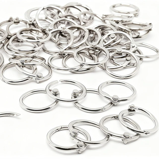 Alt view image 5 of 7 - Small Binder Rings 1/2 inch 50 Pcs Mini Book Rings Small Key Ring Metal Loose Leaf Binder Ring for Index Cards (50PCS)