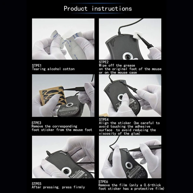 Alt view image 4 of 5 - HUYUN 2 Sets Mouse Skatez & Mouse Feet & Mice Feet & mouseskates Replacement for Logit G502 Proteus Core / G502 Proteus Spectrum / G502 Hero Wired Mouse
