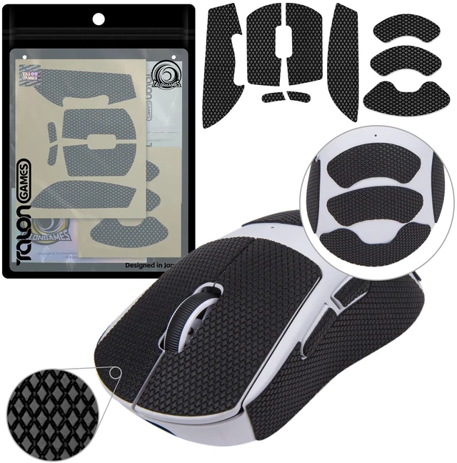 Main image of TALONGAMES Mouse Anti Slip Grip Tape Compatible with Logitech G PRO X Superlight 2 DEX Wireless Gaming Mouse, Palm Sweat Absorption, Thin 0.5mm, Cut to Fit, Easy to Apply, Mouse Skin