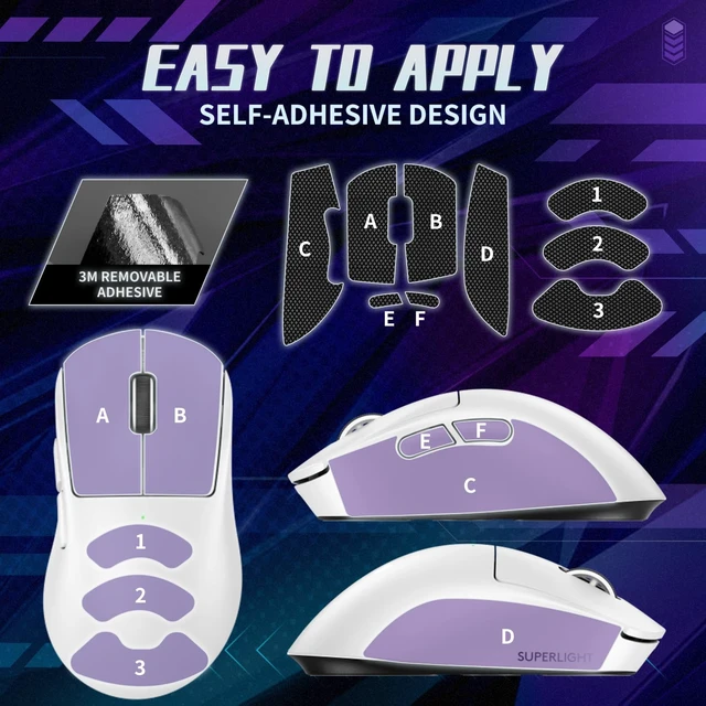 Alt view image 3 of 7 - TALONGAMES Mouse Anti Slip Grip Tape Compatible with Logitech G PRO X Superlight 2 DEX Wireless Gaming Mouse, Palm Sweat Absorption, Thin 0.5mm, Cut to Fit, Easy to Apply, Mouse Skin
