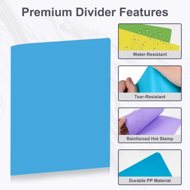 Alt view image 4 of 6 - Folders with Pockets, 6 Pack Plastic Two Pockets