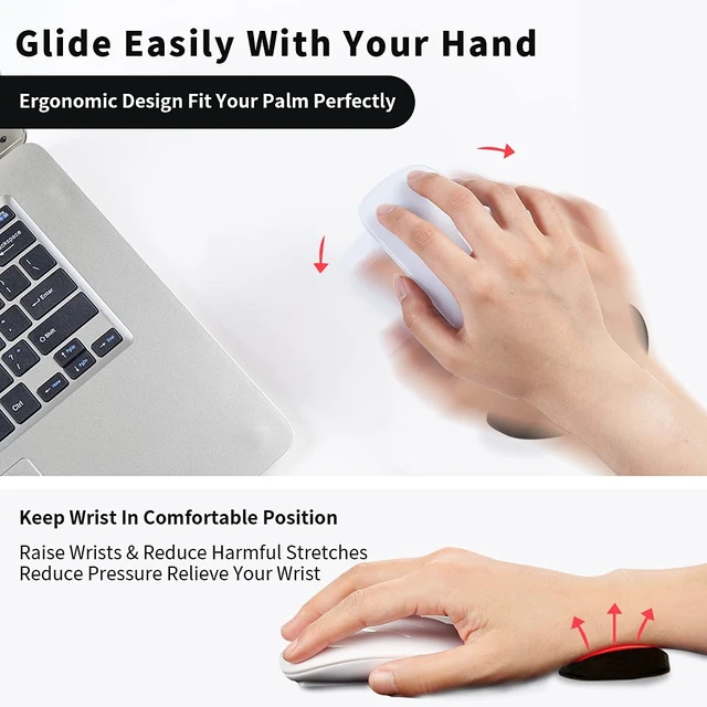 Alt view image 5 of 6 - Ergonomic Mouse Wrist Rest Support, Gliding Smooth Palm Rest Pad Move with Your Mouse for Easy Working/Gaming
