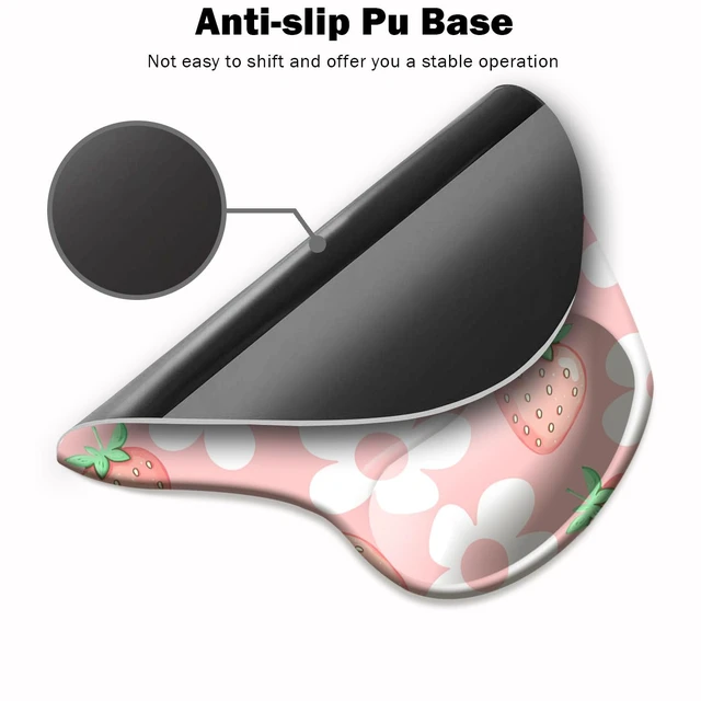 Alt view image 3 of 6 - Ergonomic Mouse Pad with Wrist Support,Mouse Pad with Wrist Rest and Coaster Set,Office Supplies Non-Slip Mouse Pads for Desk, Non-Slip Comfortable,Pink Floral