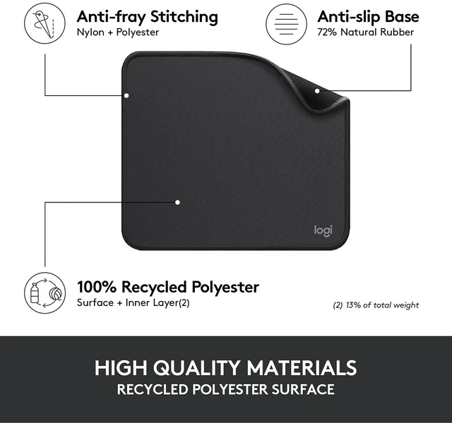 Alt view image 2 of 7 - Logitech Studio Series Small Mouse Pad, Anti-Slip 9x8 Inches, Graphite