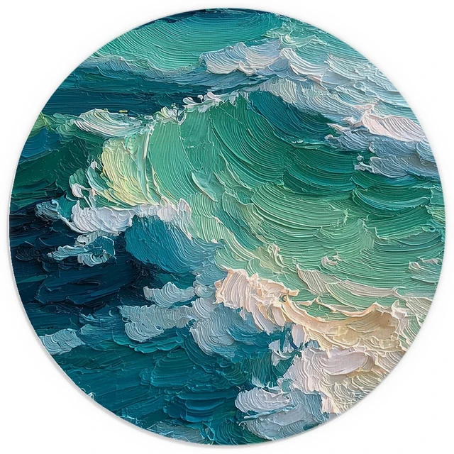 Main image of Ocean Wave Mouse Pad for Desk 7.9x7.9 Inch